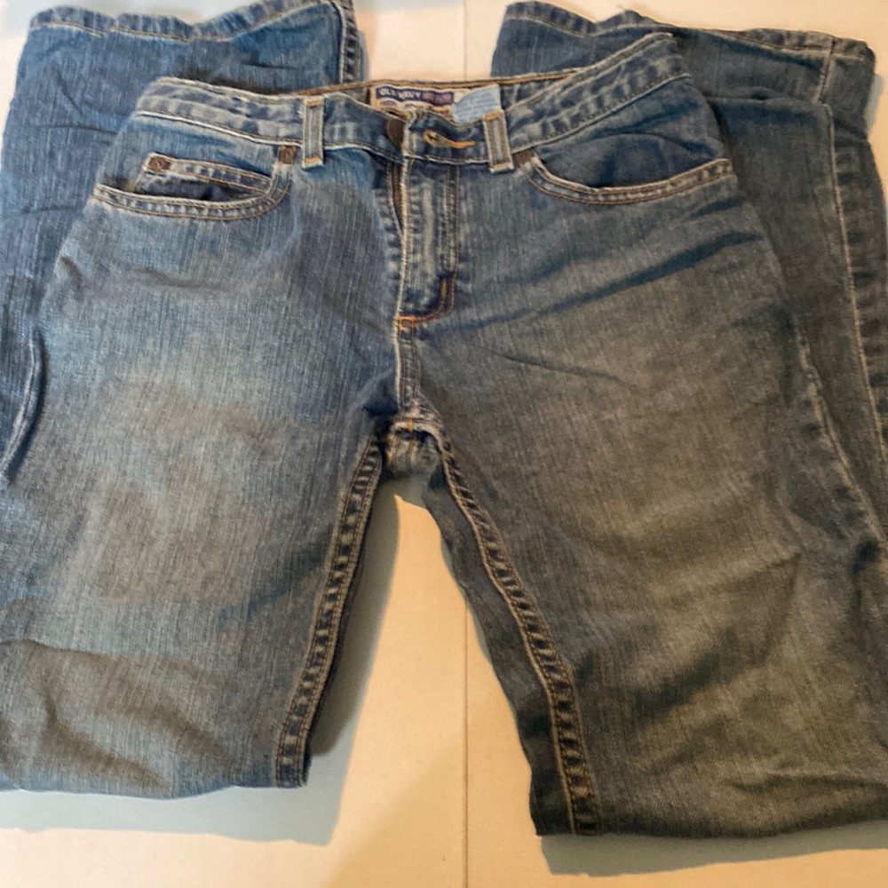 Vintage Old Navy Slim Distressed Flare Jeans - Picture 1 of 8